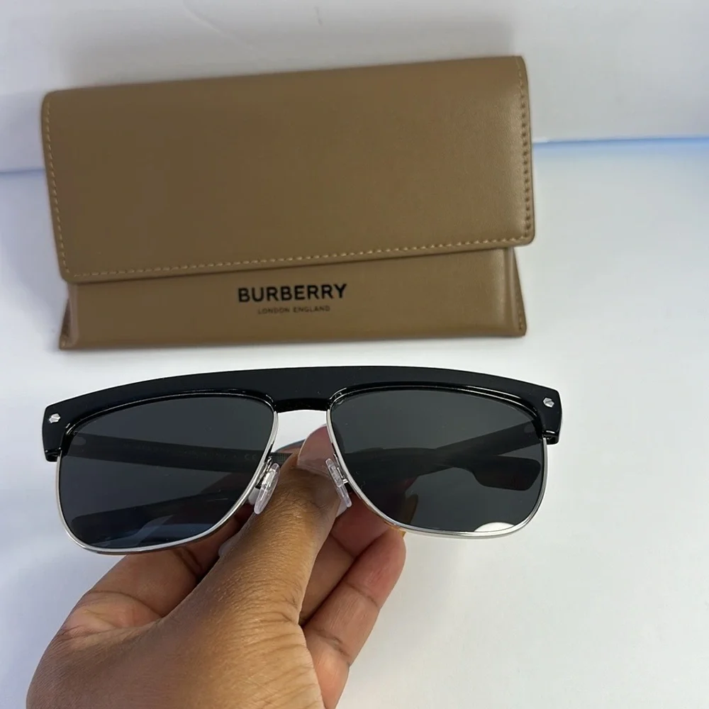 New - Authentic Burberry Sunglasses Men's William B-4325 3757/87 Black/Brown 5…